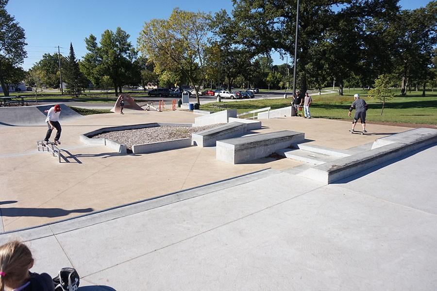 Local skateboarders practice their skills at the new skate park at Telulah park. The new park is free and open to the public. 