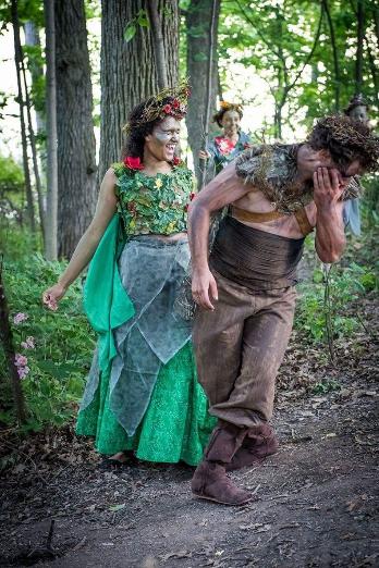 Lexi Asare and rising North senior Tim Rausch show off their acting chops as Queen Titania and King Oberon, respectively.