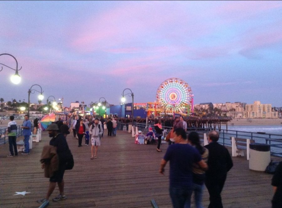 Santa Monica Boardwalk in California.