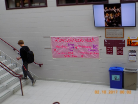 Signs of Lovestruck week are already springing up in the hallways at school. Students should watch for the arrival of paper hearts on Monday morning.