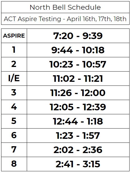 ACT Aspire Testing Schedule